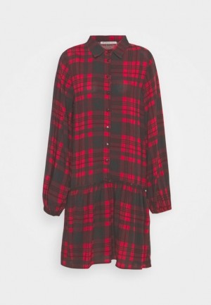 Anna Field Oversized Shirt Klänning Klänning Dam Röda | ZPN-598041
