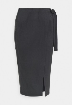 Anna Field Pencil Skirt Kjol Dam Mörkgrå | ZIY-472509