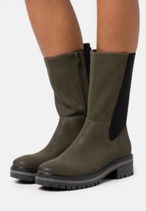 Anna Field Platform Boots Stövlar Dam Mörkgröna | OYE-318790