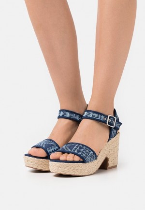 Anna Field Platform Sandals Sandaler Dam Mörkblå | OES-160392
