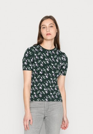 Anna Field Print T Shirt T-shirt Dam Gröna | ZJP-120864
