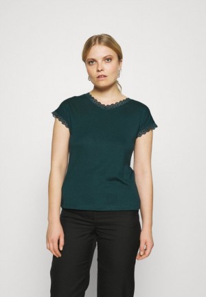Anna Field Print T Shirt T-shirt Dam Mörkgröna | DLJ-423510