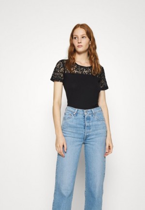 Anna Field Print T Shirt T-shirt Dam Svarta | ZDT-934061