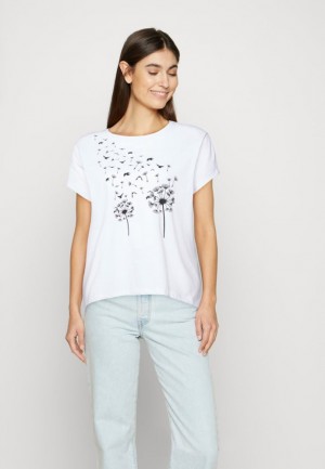 Anna Field Print T Shirt T-shirt Dam Vita | VOJ-054287