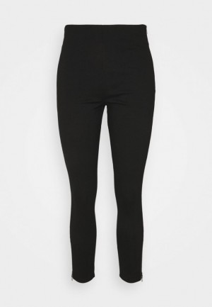 Anna Field Punto Business Legging With Zip Hem Leggings Trousers Långbyxor Dam Svarta | GJD-076824