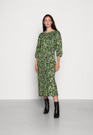 Anna Field Quarter Sleeves Elevated Vanliga Midi Klänning Klänning Dam Svarta | RWK-186075