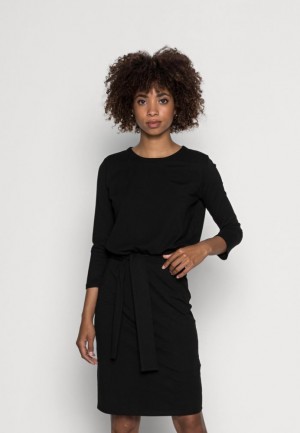 Anna Field Quarter Sleeves Loose Fitted Skirt Klänning Jersey Klänning Klänning Dam Svarta | SLW-715023