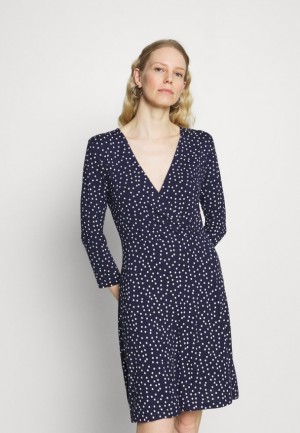 Anna Field Quarter Sleeves Wrap Mini Klänning Jersey Klänning Klänning Dam Mörkblå | RAF-485172