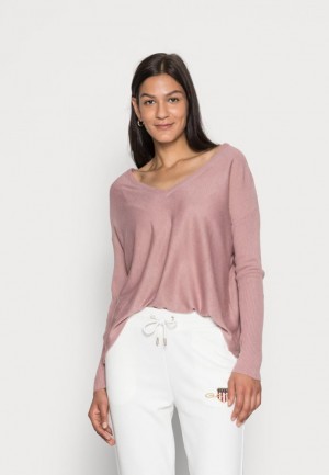 Anna Field Relaxed V Neck Jumper Pullover Dam Lila | JUP-931564