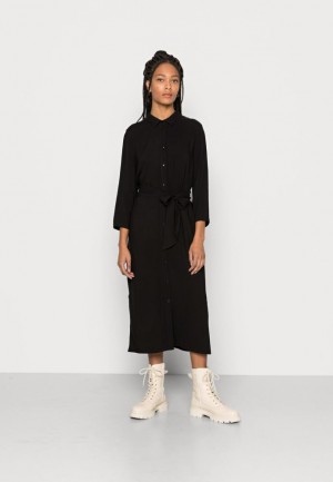 Anna Field Shirt Klänning Klänning Dam Svarta | TEH-470153