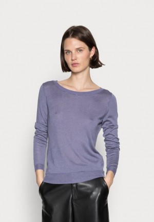 Anna Field Silk Blend Jumper Jumper Pullover Dam Blå Grå | YWZ-725183