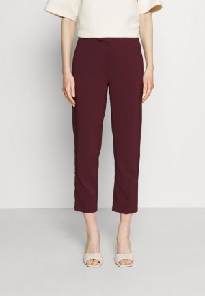 Anna Field Slim Fit Business Trousers Trousers Långbyxor Dam Mörkröda | KYU-869241