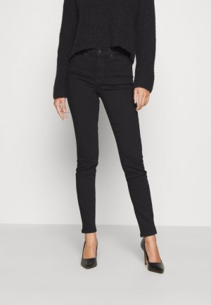 Anna Field Slim Fit Jeans Långbyxor Dam Svarta Blå | ROT-087153