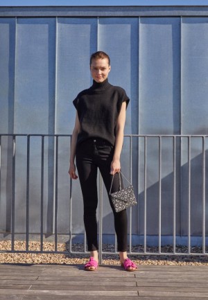 Anna Field Slim Fit Jeans Långbyxor Dam Svarta Blå | RNY-504613