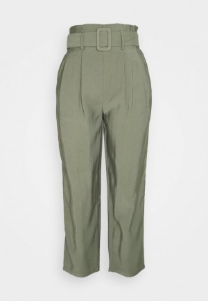 Anna Field Smart Pant With Belt Trousers Långbyxor Dam Khaki | BQP-408795