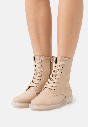 Anna Field Spets Up Ankle Boots Stövletter Dam Beige | BNY-907812