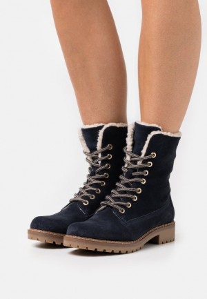 Anna Field Spets Up Ankle Boots Stövletter Dam Blå | TKF-351962