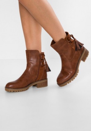 Anna Field Spets Up Ankle Boots Stövletter Dam Bruna | SVJ-789640