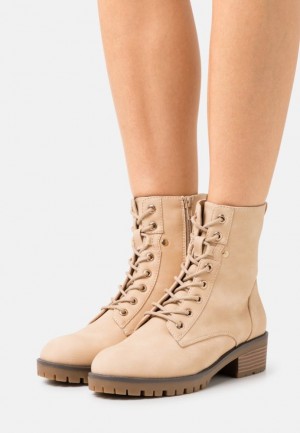 Anna Field Spets Up Ankle Boots Stövletter Dam Beige | SKP-207856