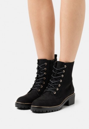 Anna Field Spets Up Ankle Boots Stövletter Dam Svarta | SJO-357610
