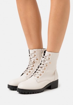 Anna Field Spets Up Ankle Boots Stövletter Dam Vita | PTF-435176