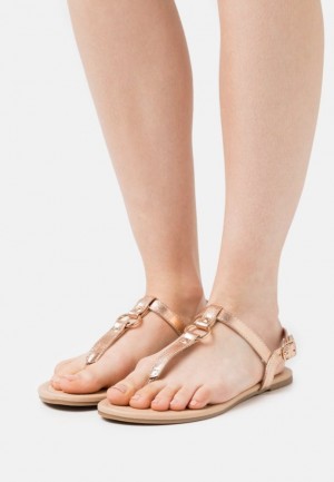 Anna Field T Bar Sandals Sandaler Dam Rosa Guld | GYV-904615