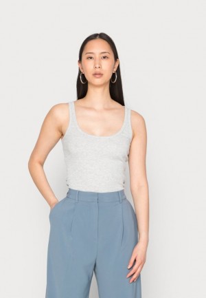 Anna Field Top T-shirt Dam Grå | TZX-358620