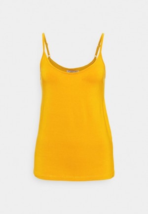 Anna Field Top T-shirt Dam Mörkgula | JUP-432569