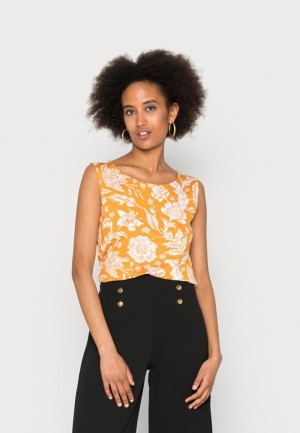 Anna Field Top T-shirt Dam Mörkgula | RQC-195286