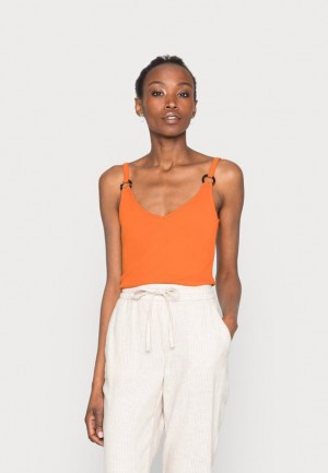 Anna Field Top T-shirt Dam Orange | BOA-508163