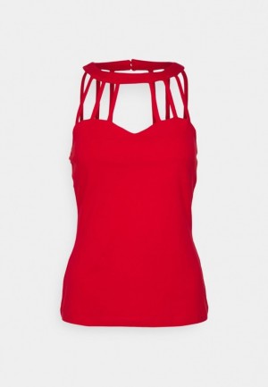 Anna Field Top T-shirt Dam Röda | ZJN-183076