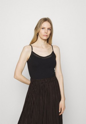 Anna Field Top T-shirt Dam Svarta | MRE-532976