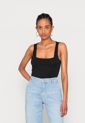 Anna Field Top T-shirt Dam Svarta | UAK-852791
