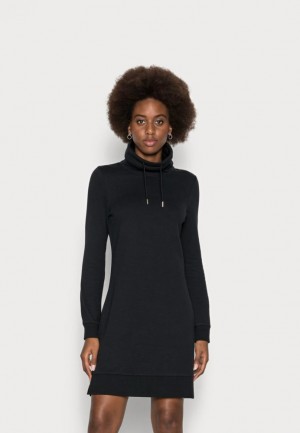 Anna Field Vanliga Breda Roll Neck Vinter Sweat Mini Klänning Klänning Dam Svarta | OEN-249613