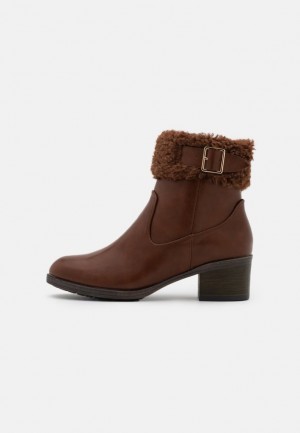 Anna Field Vinter Booties Klassiska Ankle Boots Stövletter Dam Bruna | HMR-406312