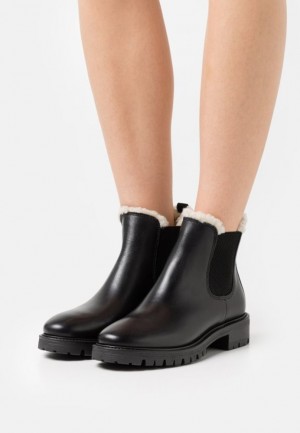 Anna Field Vinter Booties Läder Klassiska Ankle Boots Stövletter Dam Svarta | MUO-652174