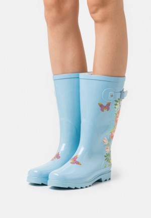 Anna Field Wellies Stövlar Dam Ljusblå | YUJ-458761