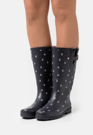 Anna Field Wellies Stövlar Dam Mörkblå | CWJ-416902