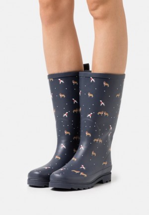 Anna Field Wellies Stövlar Dam Mörkblå | GRE-203168