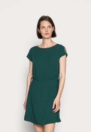 Anna Field Woven Fit And Flare Detail Klänning Day Klänning Klänning Dam Mörkgröna | YMQ-537826