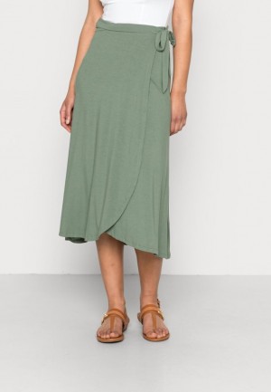 Anna Field Wrap Skirt Kjol Dam Ljusgröna | ZXI-364821