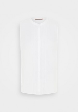 Anna Field Ärmlös Blouse With Gathers Skjorta Dam Vita | OZA-837041
